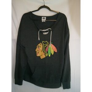 NHL Chicago Blackhawks Lace Up Pullover Hoodie Women's Size L/G‎